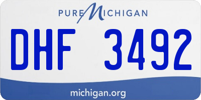 MI license plate DHF3492