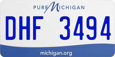 MI license plate DHF3494