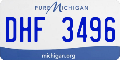 MI license plate DHF3496