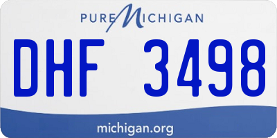 MI license plate DHF3498