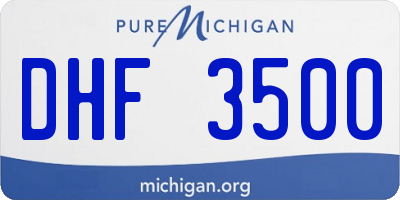MI license plate DHF3500