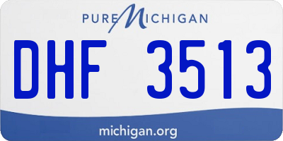 MI license plate DHF3513