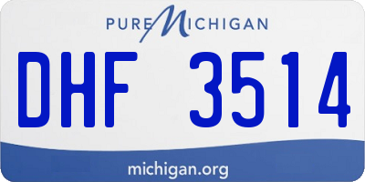 MI license plate DHF3514