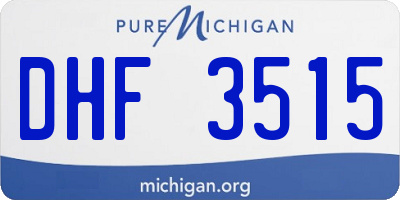 MI license plate DHF3515