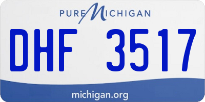 MI license plate DHF3517