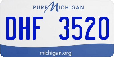 MI license plate DHF3520