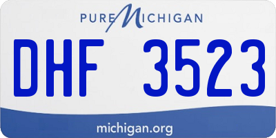 MI license plate DHF3523