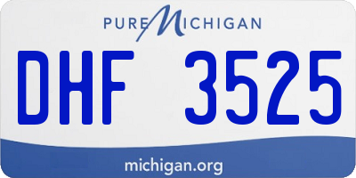 MI license plate DHF3525