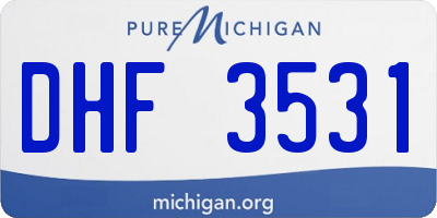 MI license plate DHF3531