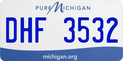 MI license plate DHF3532