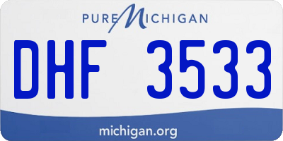 MI license plate DHF3533
