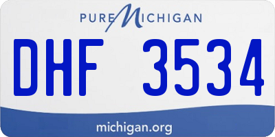 MI license plate DHF3534