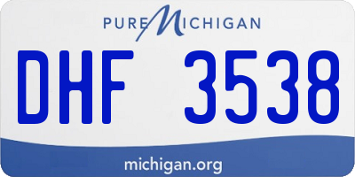 MI license plate DHF3538