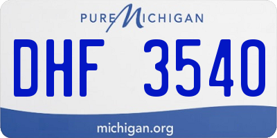 MI license plate DHF3540