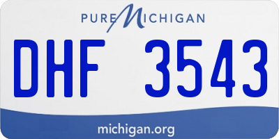 MI license plate DHF3543