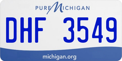 MI license plate DHF3549