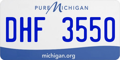 MI license plate DHF3550