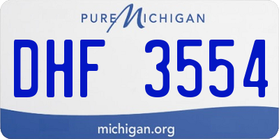 MI license plate DHF3554