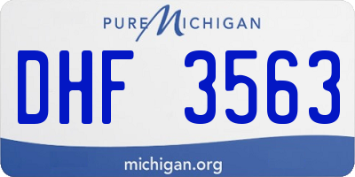 MI license plate DHF3563