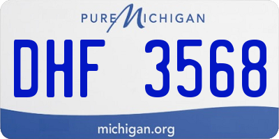 MI license plate DHF3568