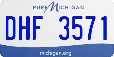 MI license plate DHF3571