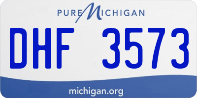 MI license plate DHF3573