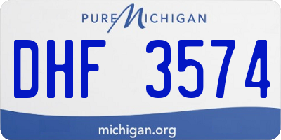 MI license plate DHF3574