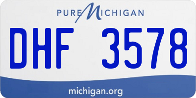 MI license plate DHF3578