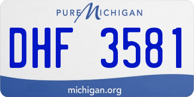 MI license plate DHF3581