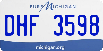 MI license plate DHF3598