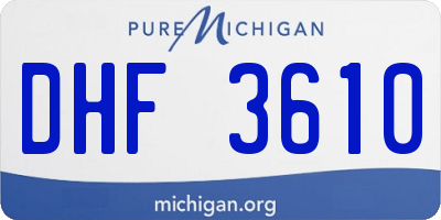MI license plate DHF3610