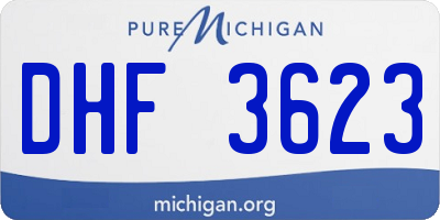 MI license plate DHF3623