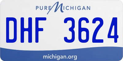 MI license plate DHF3624