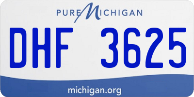 MI license plate DHF3625