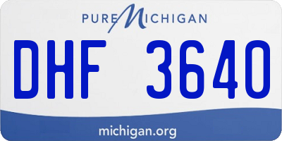 MI license plate DHF3640