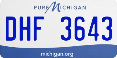 MI license plate DHF3643