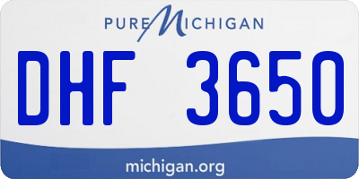 MI license plate DHF3650