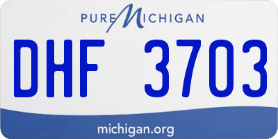 MI license plate DHF3703