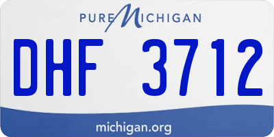MI license plate DHF3712