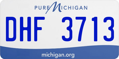 MI license plate DHF3713