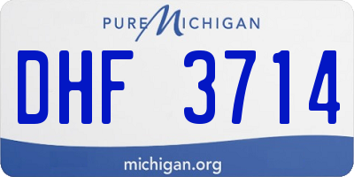 MI license plate DHF3714