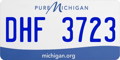MI license plate DHF3723
