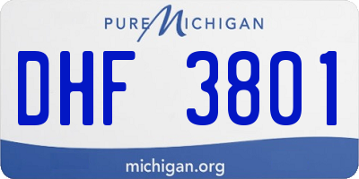 MI license plate DHF3801