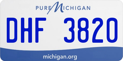 MI license plate DHF3820