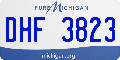 MI license plate DHF3823