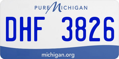 MI license plate DHF3826
