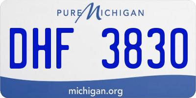 MI license plate DHF3830