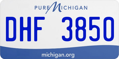 MI license plate DHF3850