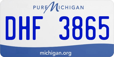 MI license plate DHF3865