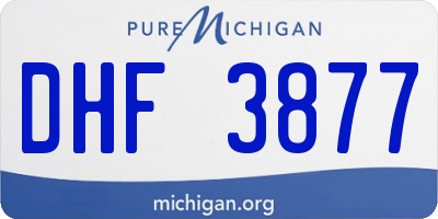 MI license plate DHF3877